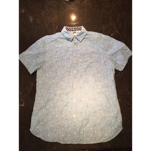 Denim & Flower Slim Fit Short Sleeved Button Up